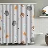 Очаровательный набор штор для душа с принтом животных для декора ванной комнаты Водонепроницаемая ткань С крючками Различные размеры в наличии (белый)