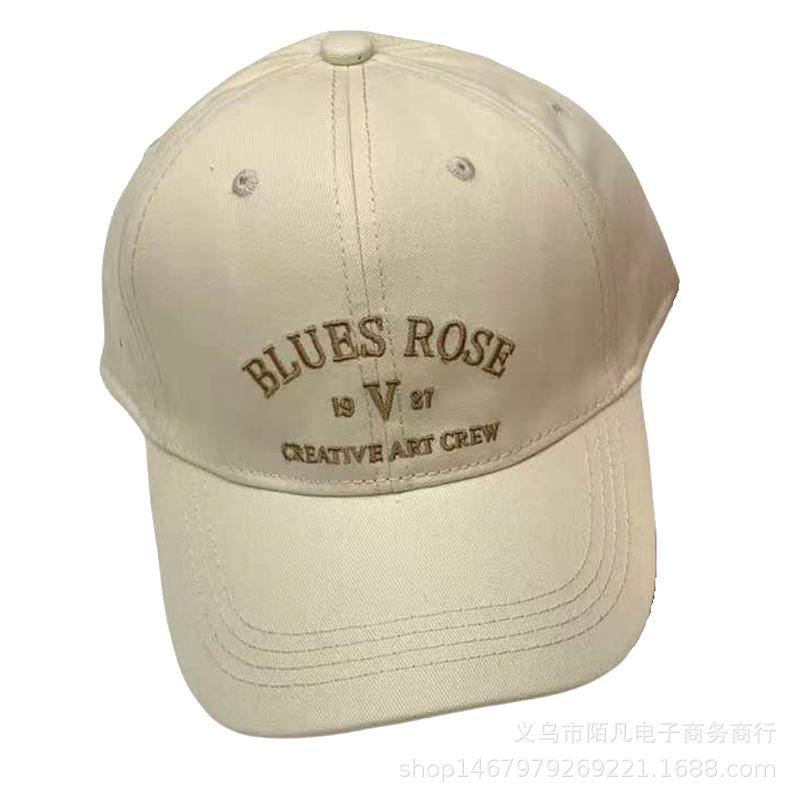 Spring/Summer New Letter Embroidered Baseball Cap for Men and Women, Korean Wide-brim Sun Hat, Simple Trendy Face-Enhancing Baseball Cap