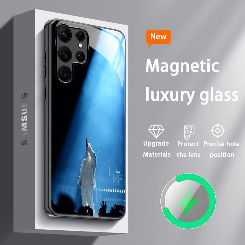 Популярный чехол для телефона Star N-F Rapper для Samsung S25 S24 S23 S22 S21 S20 Plus Ultra Note20 Стеклянный Магнитный Чехол
