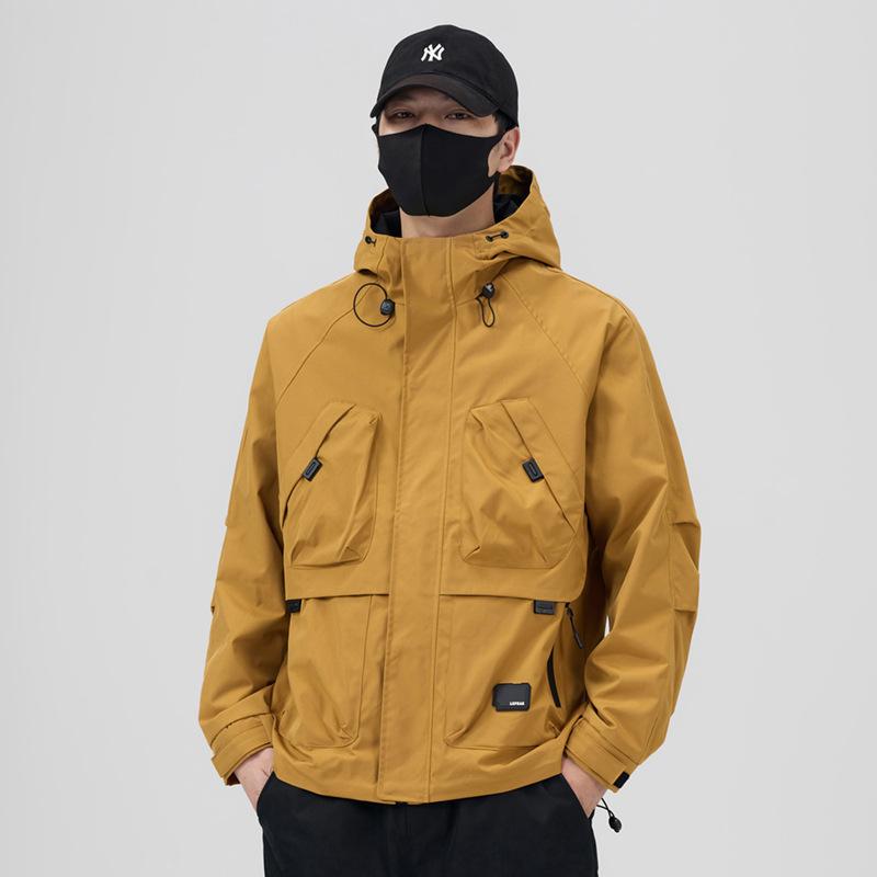 Новая весенне-осенняя базовая модная повседневная универсальная толстовка с капюшоном, трендовая куртка в стиле милитари, куртка с длинными рукавами для мужчин