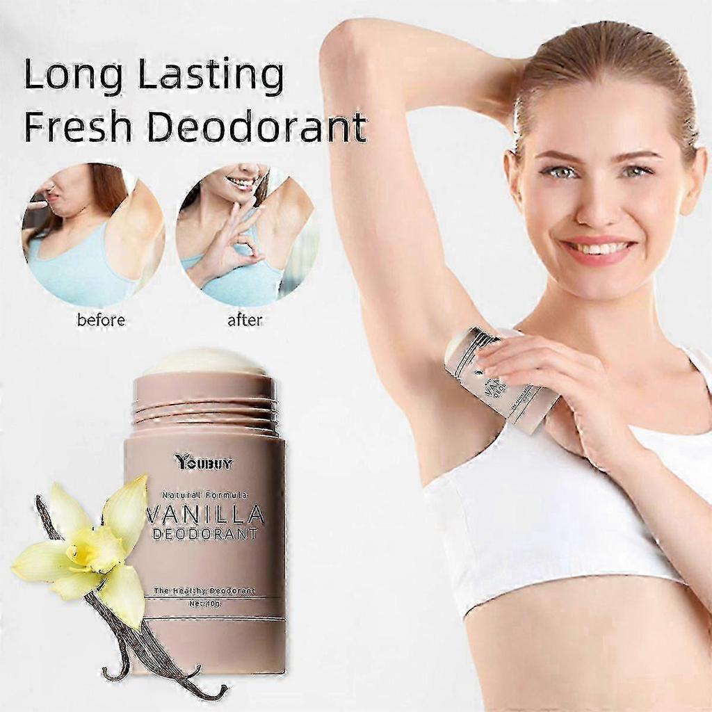 Vanilla Skin Natural Deodorant—72-hour Odour Protection, Vegan Formula, Suitable for Sensitive Skin, with a Fresh Vanilla Scent less