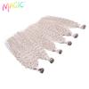 24 26 28 Inch Super Long Afro Kinky Curly Hair Extensions Ombre Blonde Synthetic Wave Hair Weave Bundles