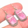 Natural Rhodochrosite Gemstone 925 Solid Sterling Silver Gift Earring 1.50" D9B92