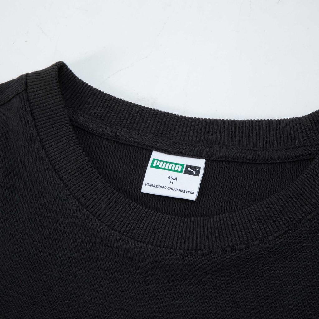Puma Вышитая футболка с круглым вырезом и коротким рукавом унисекс, топы, черный цвет 625528-01