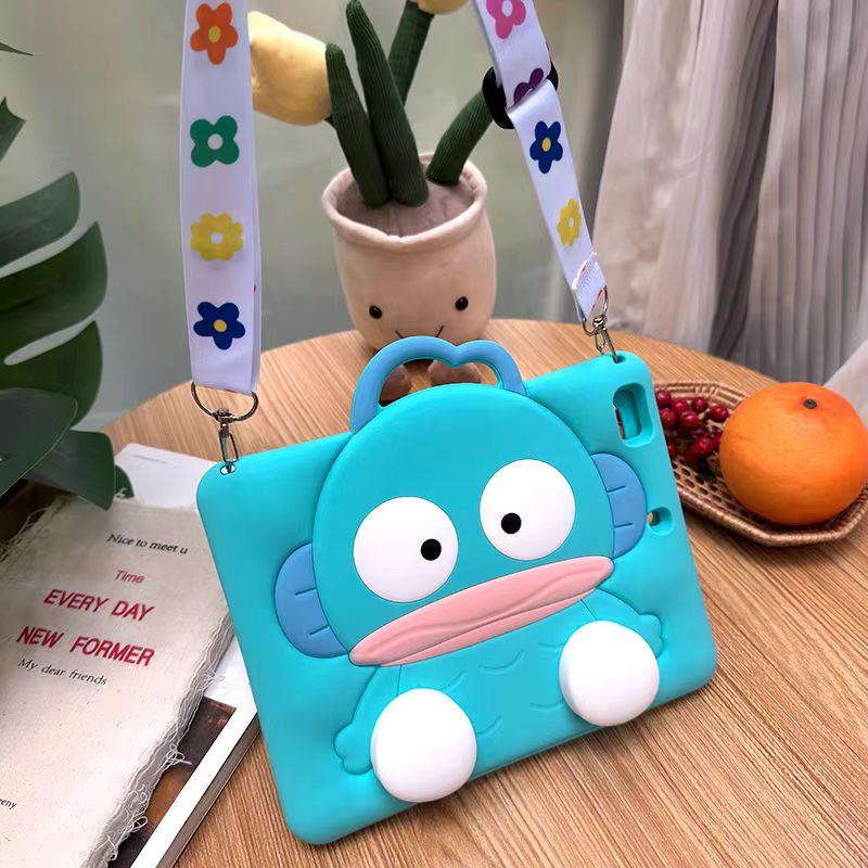 For IPad 9 8 7th Air Mini 2 3 4 5 6 10.9 Pro A16 11 Inch Child Case Cartoon My Melody Bracket Silicone Tablet Protective Case