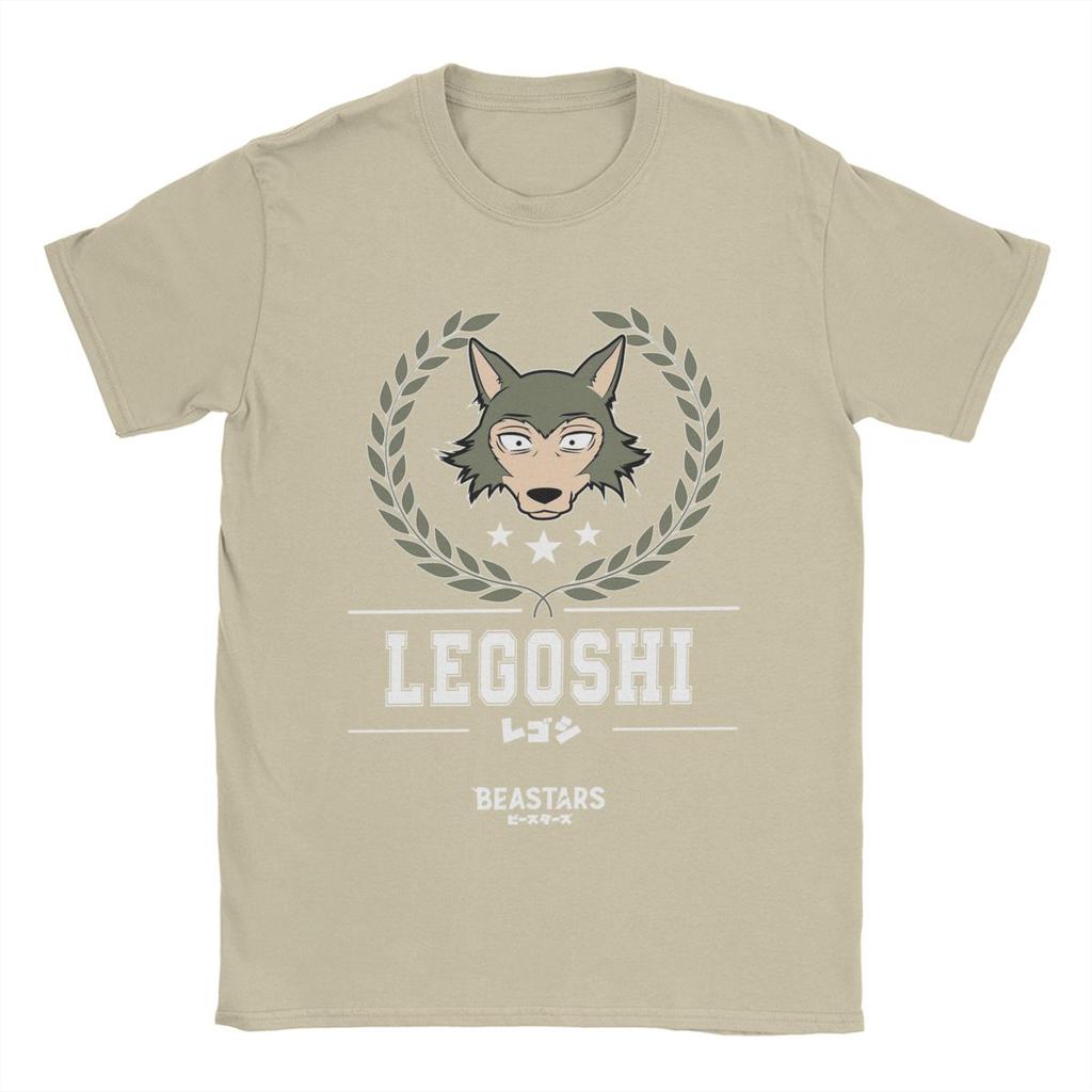 Мужские футболки Beastars Team Legoshi Смешные футболки из чистого хлопка с коротким рукавом Футболки с аниме-футболками с круглым воротником Графическая одежда