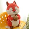 25 см Милая плюшевая игрушка Белка с шишкой Маленький кудрявый мех Мягкая детская подушка-плед Кукла-белка Рождественский подарок для детей