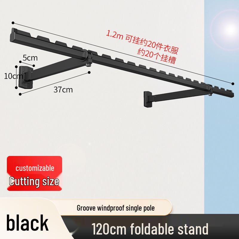 Folding Telescopic Wall-Mounted Clothes Drying Rack for Balcony or Bay Window