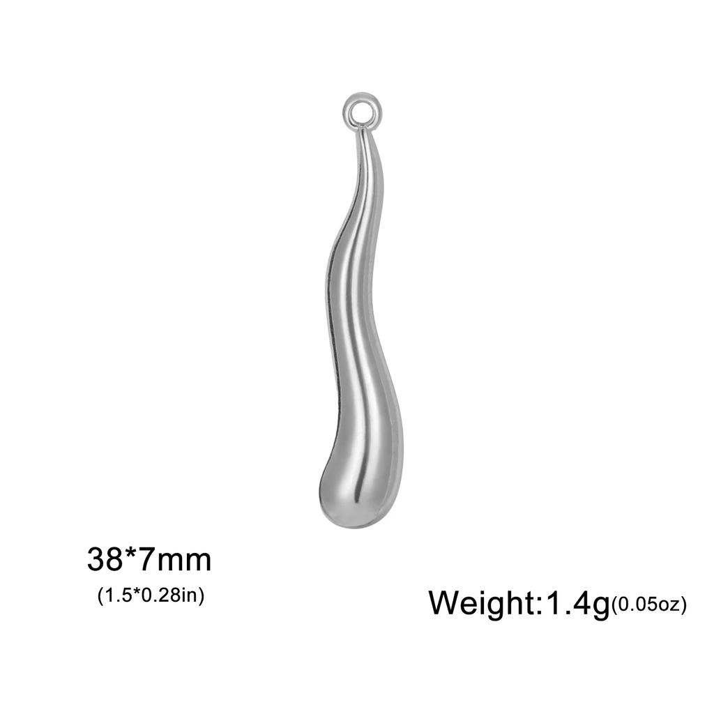 3pcs/lot Smooth Geometric Water-drop Teardrop Charm for Necklace Earrings Jewelry Making Stainless Steel Gold Pendant