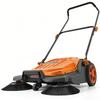 Walk-Behind Hand Push Floor Sweeper, Manual Floor Sweeper Non-Electric with 650mm Sweeping Width