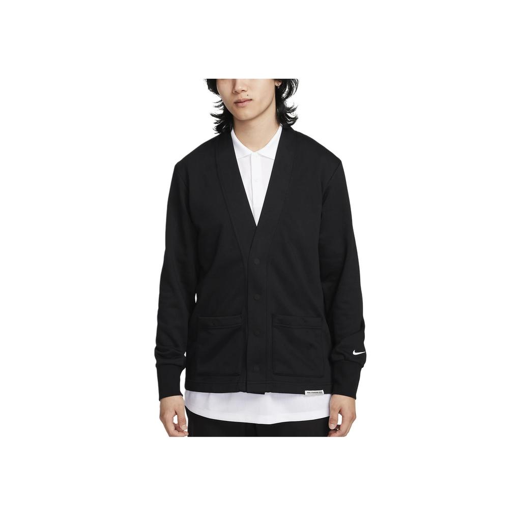 Nike Однотонный повседневный свитер с V-образным вырезом и длинным рукавом, мужские топы, черный FB5465-010