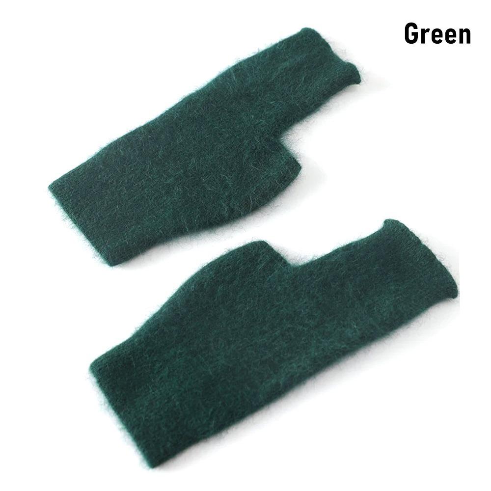 Wool Knitted Wool Glove Exposed Finger Wrist Gloves Protable Mink Cashmere Gloves  Winter