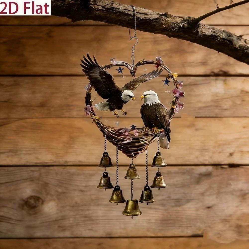 Goose Wind Chime with Bells Eagle Decorative Chain Garden Decoration Bird Hanging Pendant Home