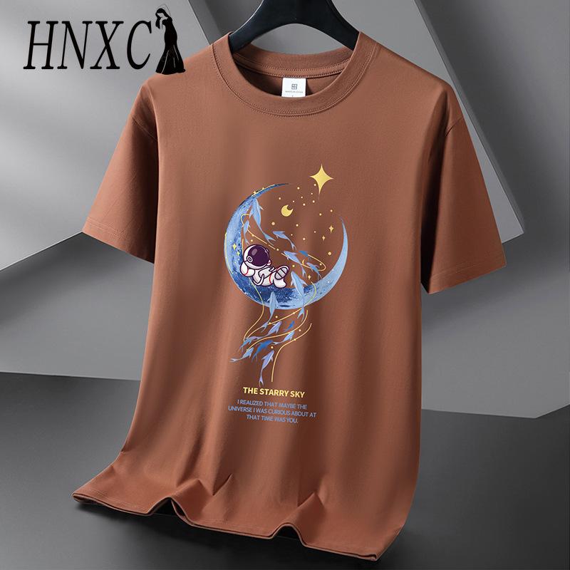 Футболка с коротким рукавом из хлопка HNXC, мужская модная свободная рубашка с коротким рукавом и принтом «Сострадательная рубашка»