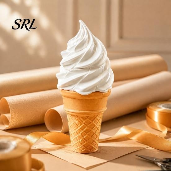 Adults Ice Cream Toy Retractable Longsword Toy, Twisting Slippery Cone Plastic Spiral Rotating Fidget for Kids Desk Gadgets