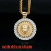 Hip Hop Lion Head Pendant Necklace with Rhinestone Fashion Men Stainless Steel for Boy Best Gifts Fashion Accessories Jewelry