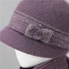Hat female grandma autumn and winter mother-in-law among the elderly knitted warm mother hat foreign rabbit hair plush wool hat