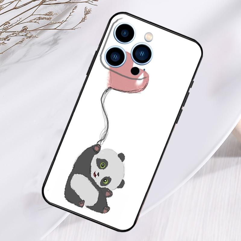 Мультяшный чехол для телефона с пандой для iPhone 17 Pro Max 15 14 13 12 11 16 Pro Max Plus 12 13 Mini 16e 17 Air