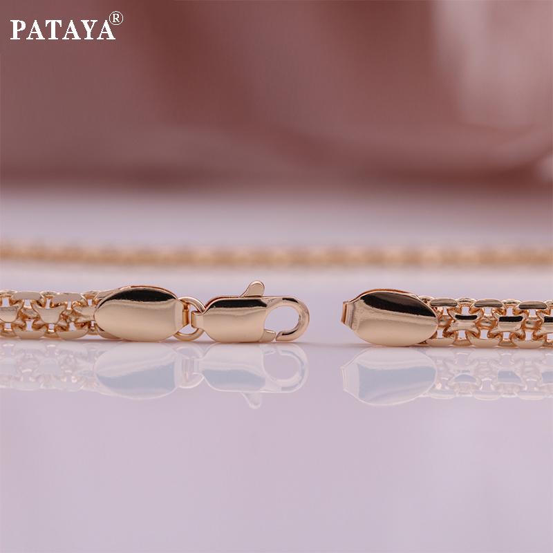 PATAYA Медная цепочка-браслет цвета розового золота, ожерелье, итальянское ремесло, изысканная гладкая, удобная для ношения цепочка