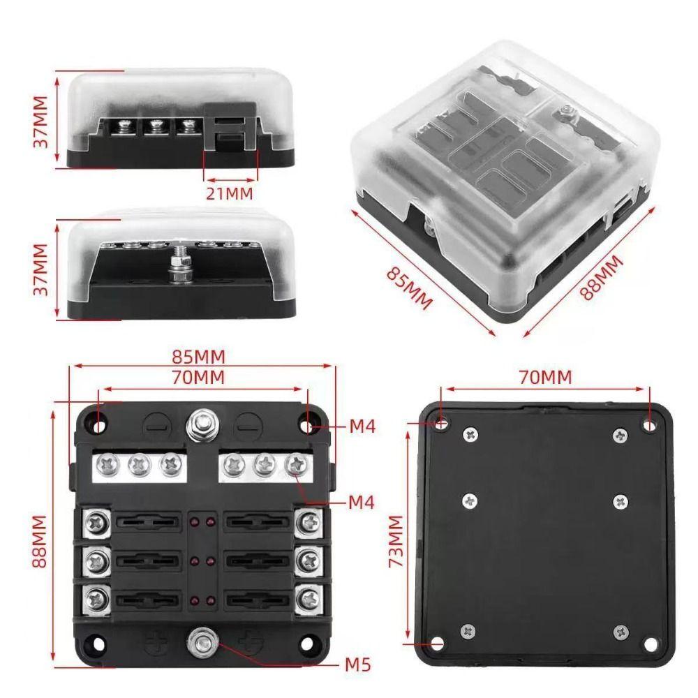 Negative Bus Bar Fuse Block 6 Ways Automotive Fuse Box For Car Marine Boat Remoulded