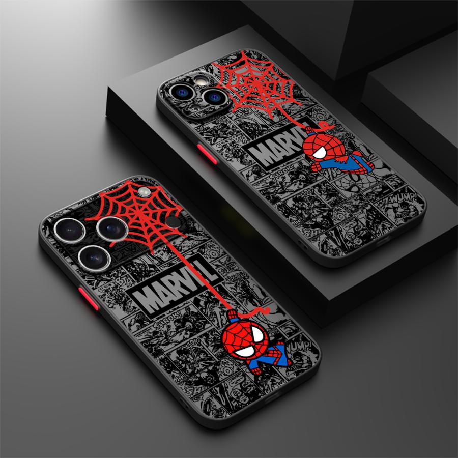 Милый чехол Marvel Человек-паук для iPhone 17 Pro Max Air 15 XS XR 14 12 17e 11 7 8 SE 16 Plus 13 Mini Задняя крышка телефона
