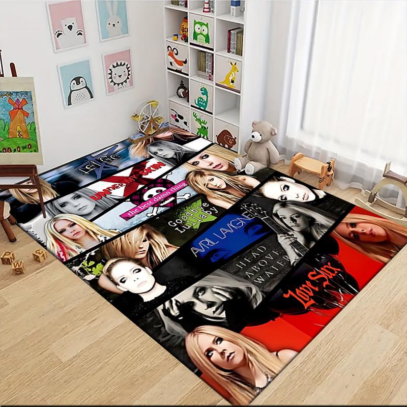 Avril Lavigne'S Hits Carpet Rug Soft Washable Anti Slip Home Living Room Sofa Mats Personalized Christmas Rug