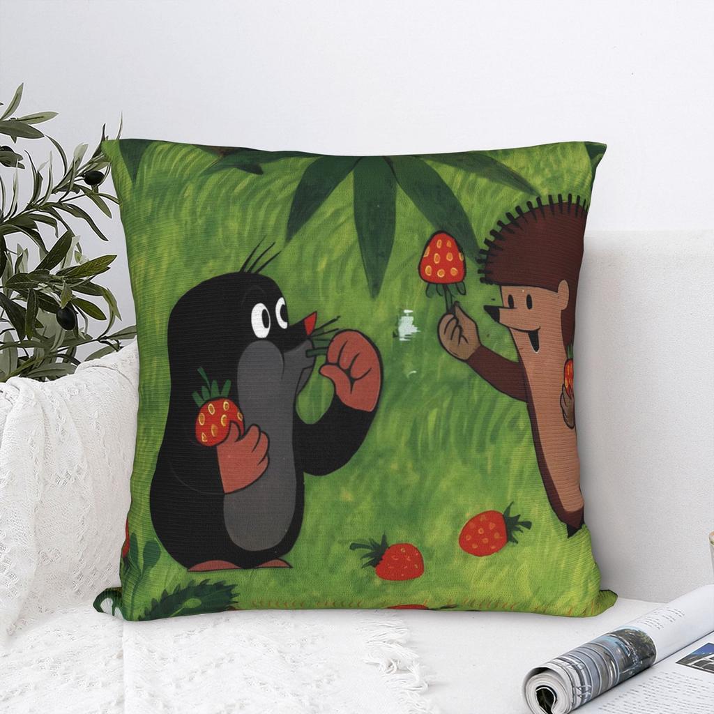 The Little Mole and Friends Pillow Cover Funny Pillow Case For Sofa Bedroom Home Decor Soft Pillowcases Gift
