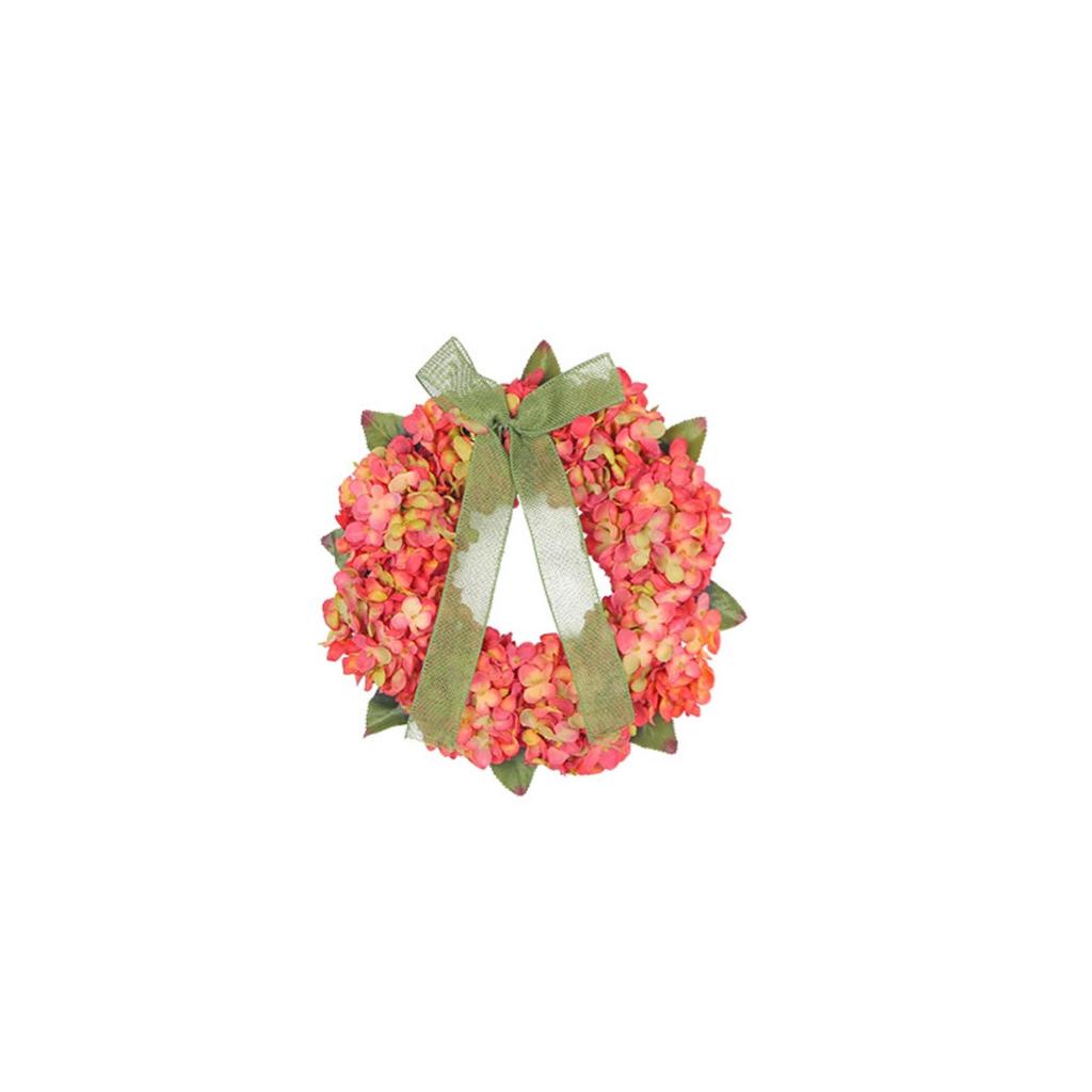 Венок из гортензии, подвесной светильник на дверь, имитация цветочного стиля, настенное украшение на осень