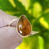 Natural Gemstone Bi Color Tourmaline  925 Sterling Silver Pear Ring Sz 8 US A32