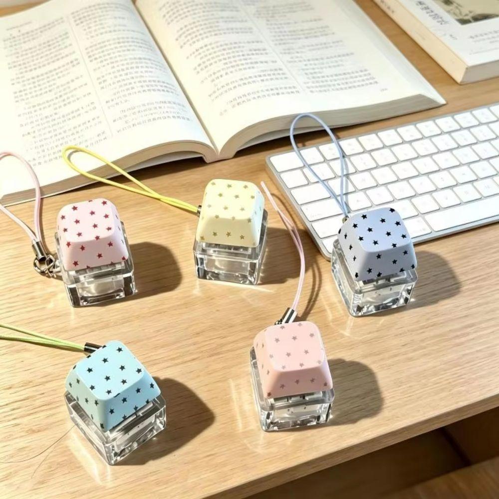 Cute Fidget Button Clicker Star/Polka Dot Print Mechanical Keyboard Charm Daily Use