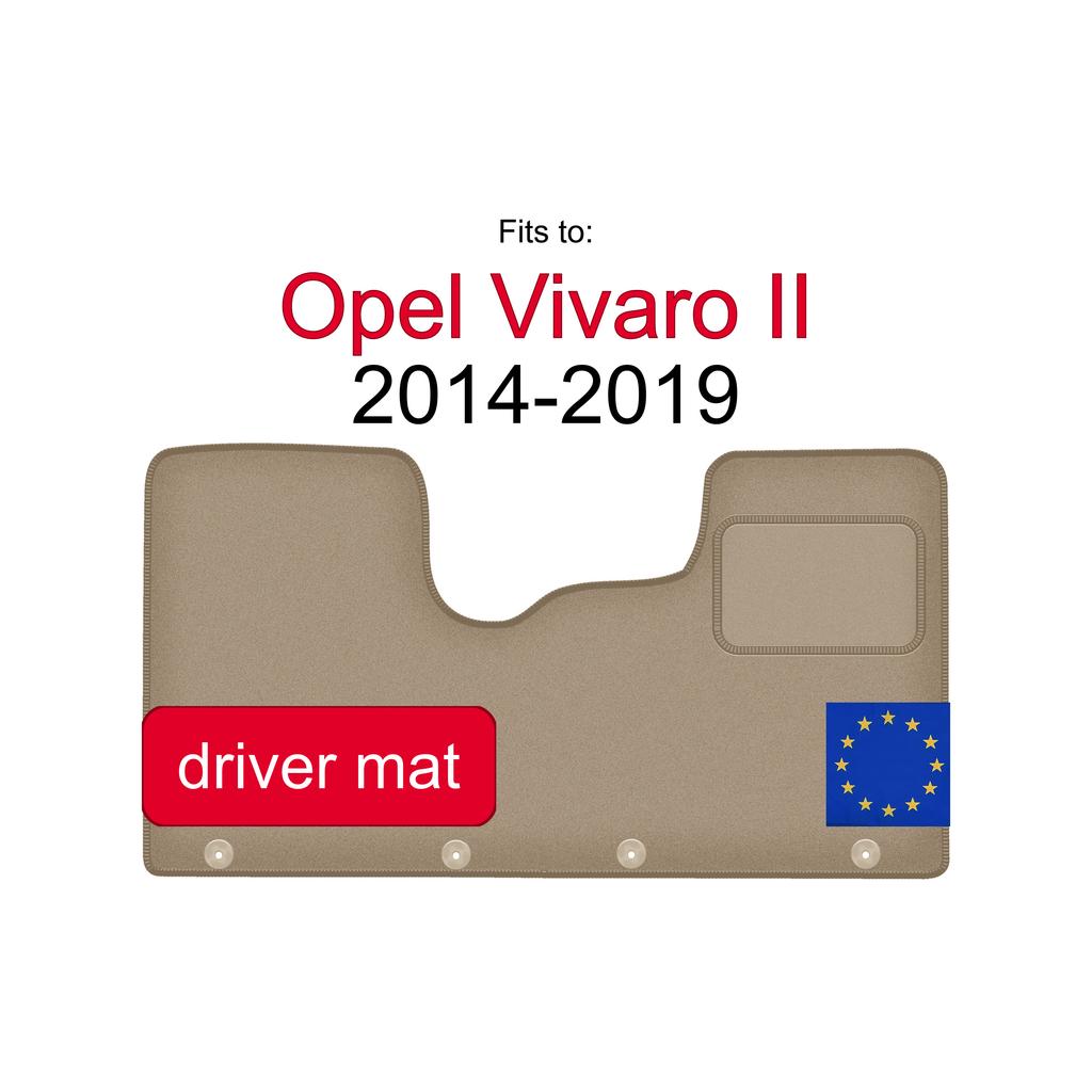 Velour Driver Floor Mat For: Opel Vivaro Ii Panel Van (2014-2019)
