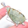Natural Polychrome Gemstone Handmade 925 Sterling Silver Pendant 2.99" P9f98