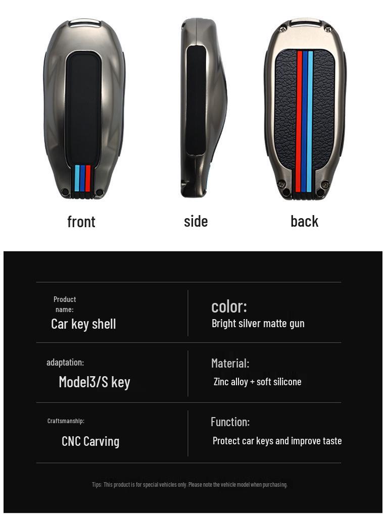 Tesla Model S, X, 3 Key Fob Case Cover - Car Key Shell Buckle Special