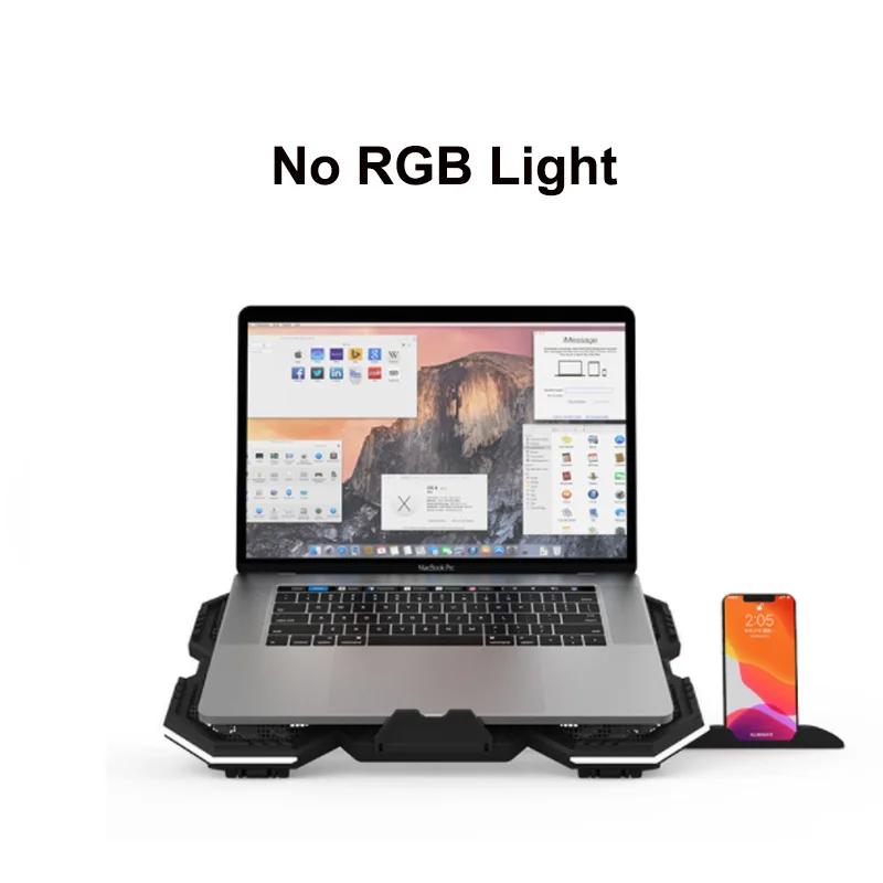 RGB игровая подставка для ноутбука с воздушным охлаждением, подставка для ноутбука с 6 вентиляторами, охлаждающий вентилятор, базовый костюм для ноутбука 12-17 дюймов