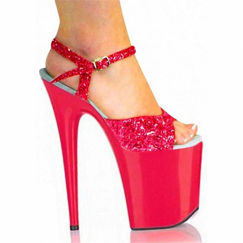 Женские танцевальные сандалии на платформе, каблук 20 см, платформа до щиколотки 10 см, пикантная обувь на платформе с цветком розы YKC