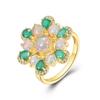 Natural Opal Ring Light Luxury Fashion Natural Green Agate Gemstone Fine Jewelry  Women 925 Sterling Silver Fine Jewelry Anniversary
