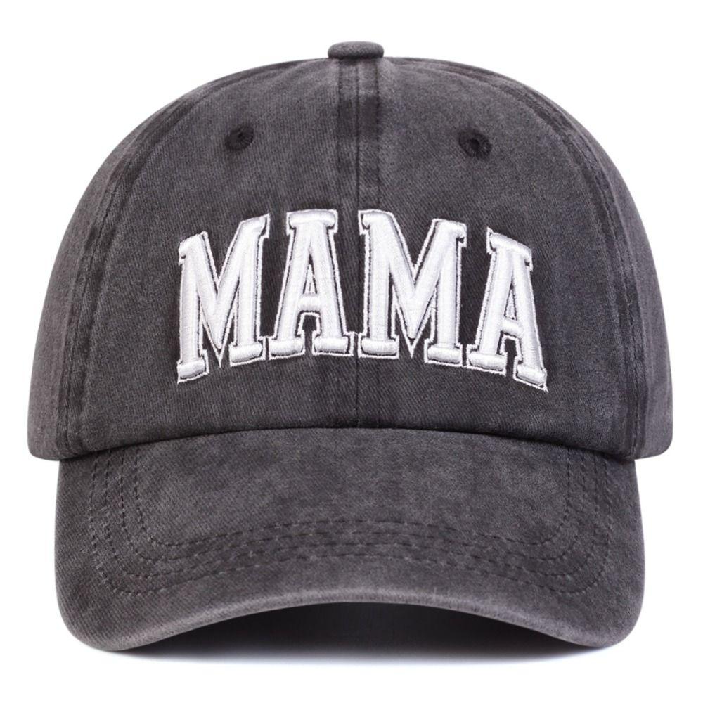 Модные washed cotton Mama Mini вышитые кепки, регулируемые, винтажные бейсболки, дышащие спортивные козырьки