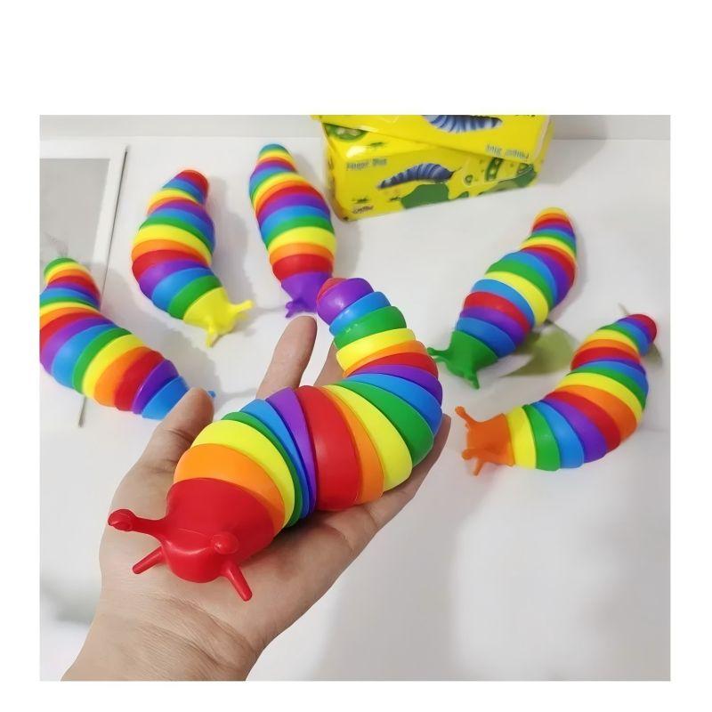 Игрушка-слизняк для fidgeting для детей 18 см 3D яркий сенсорный слизень снимает стресс веселая игрушка-декомпрессор креативная вертящаяся гусеница fidget игрушки