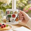 Home Office Coffee Mug Dominican Theme Mug, Ceramic Comfortable Grip Cup, Hot And Artistic Cold Drinks Safe for Use Drinking