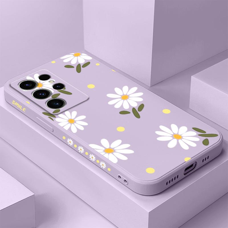 Elegant Daisy Phone Case For Samsung Galaxy S25 S24 S23 S22 S21 S20 S10 S10E Ultra Plus FE Note 20 Ultra Plus Cover