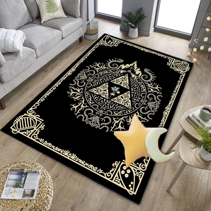 Heroic Legend Crest Office Rug Chair Mat, Game Carpet, Suitable for Front Door, Bedroom, Living Room, Desk, Holiday Gift