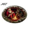 3D Effect Holiday Carpet Christmas Rug, Illusion Area Round Decorative Party Home Decor Floor Mat, Festive for Indoor Living Room Decoration