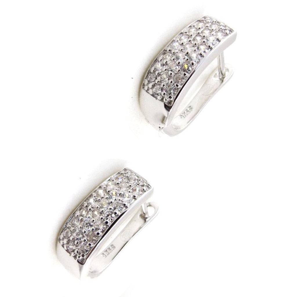 Les Trésors De Lily [J0184] — Белые серебряные серьги-кольца «Богиня»