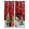Santa Claus Happy New Year Christmas Tree Red Green Window Curtains For Kids Bedroom Living Room Home Decor Navidad Natal