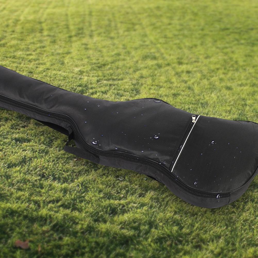 Oxford Cloth Padded Electric Bass Bag Double Straps Waterproof Black