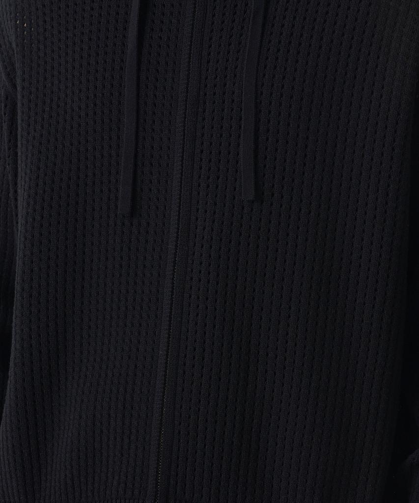MUSINSA STANDARD Crochet Knit Hooded Zip-Up [Black]
