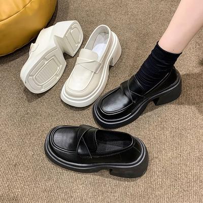 2024 новые весенние туфли женские на платформе-маффин французские ретро британские туфли кожаные туфли на высоком каблуке туфли Мэри Джейн