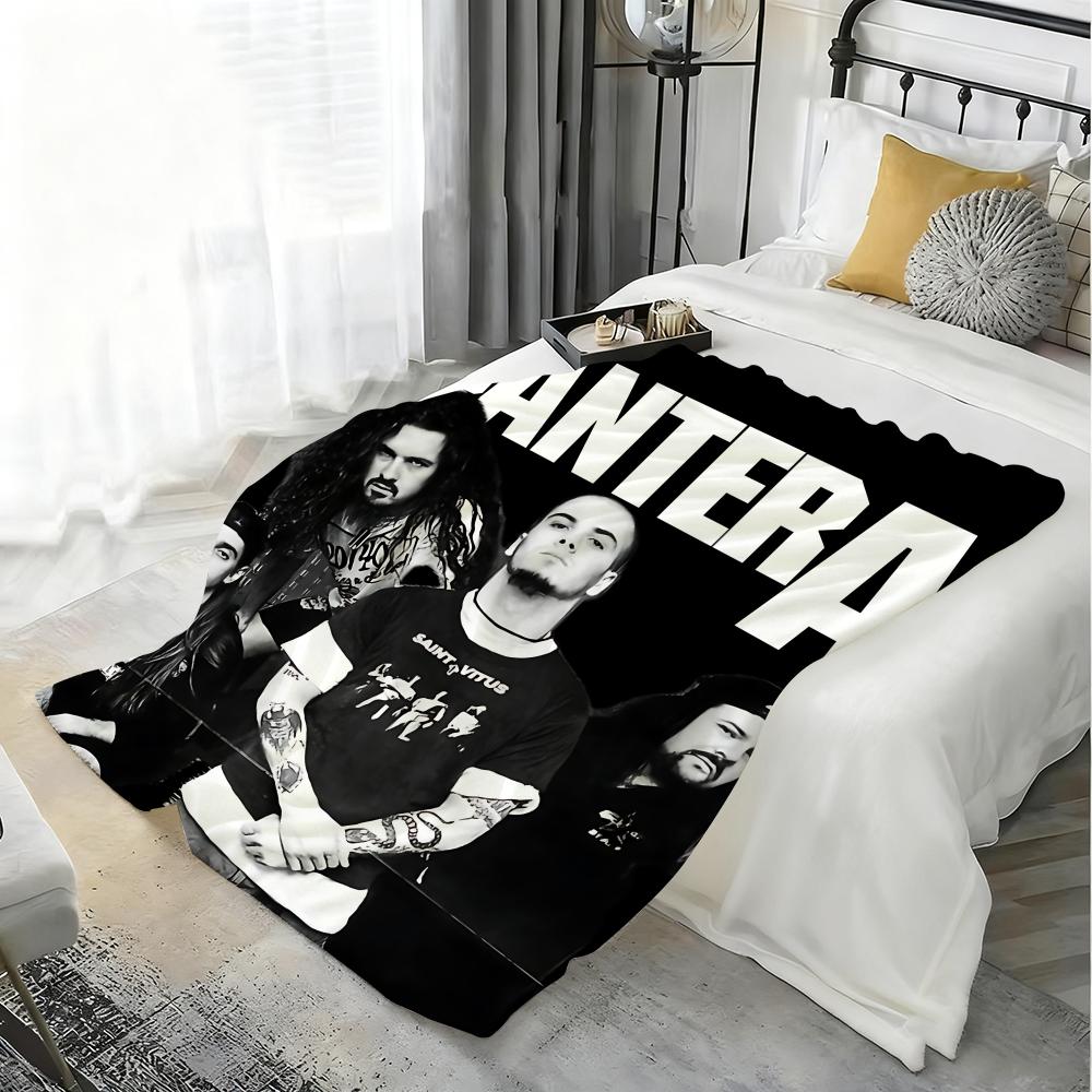 P-Pantera Band Throw Kid-Friendly Flannel Throw Blanket Soft Warm Anti-Static Washable All Season