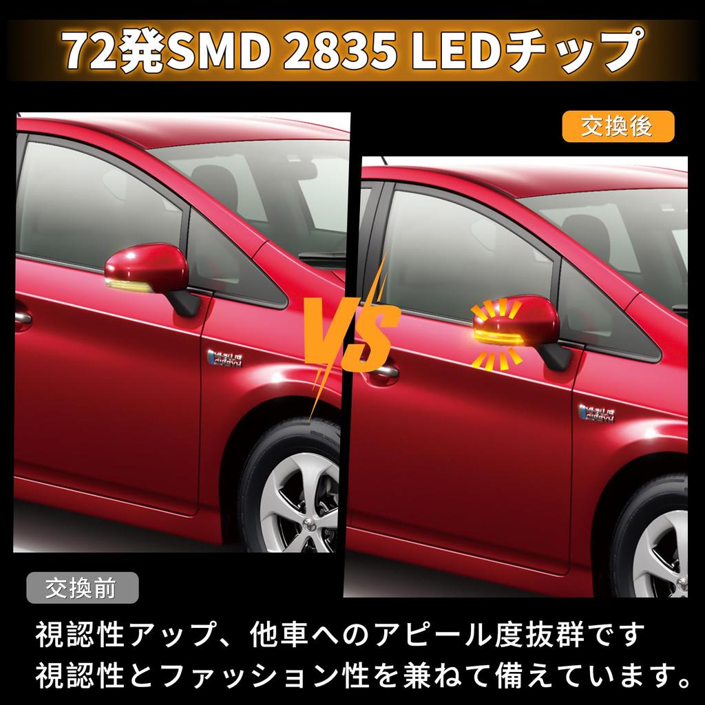 Зеркала заднего вида и поворотники NEIFILES серии 30, совместимые с Prius, для зеркал заднего вида Prius серии 40 с дымчатыми линзами для техосмотра ZVW30/35 G's