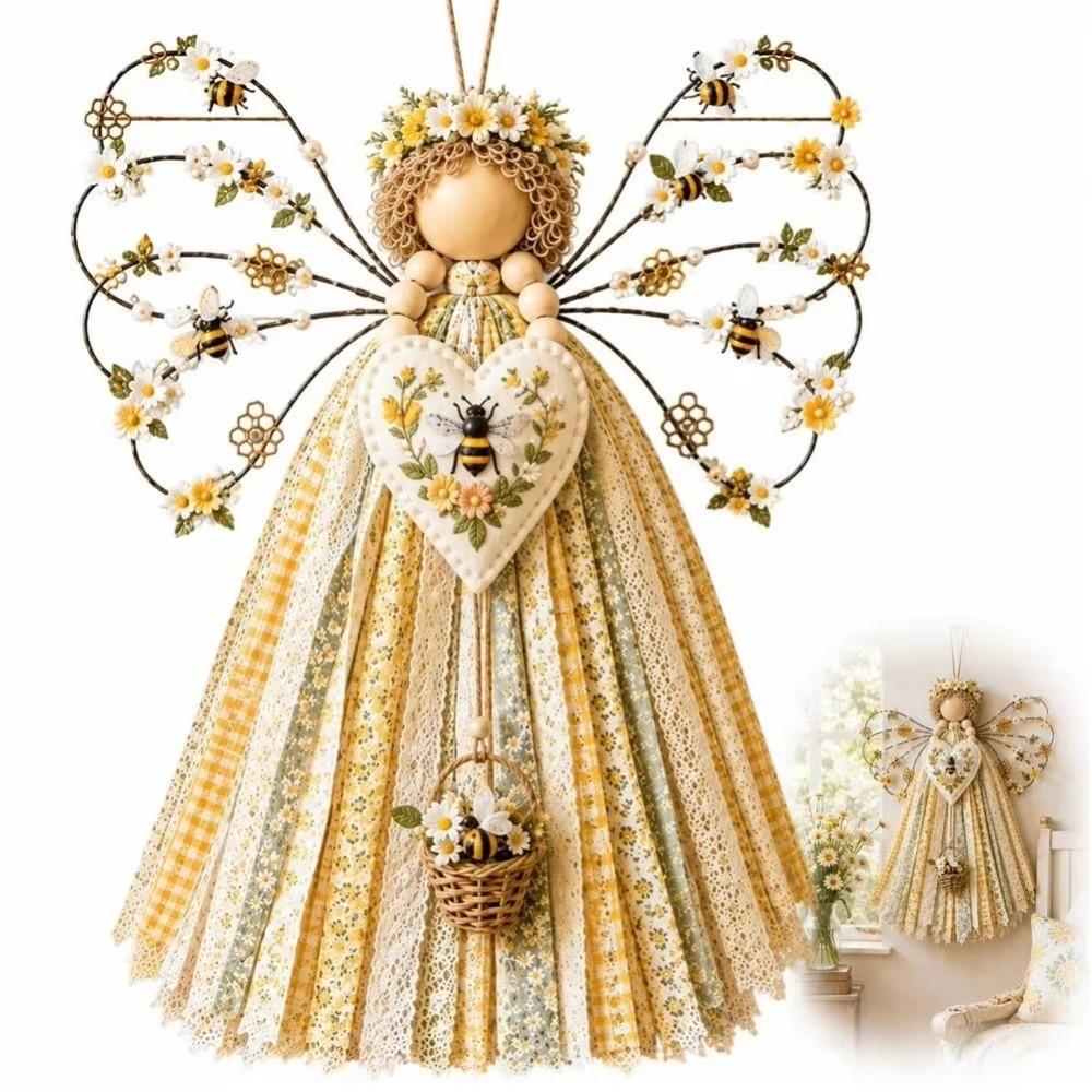 Buttons Angel Fabric Hanging DIY Craft Kit Layered Wings Angel Material Kit Beginner